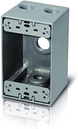 Westgate Mfg Electrical Box, 1/2 In. Trade Size, 4 Outlet Holes, Gray, W1DB50-4