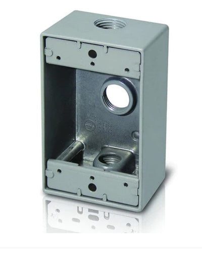 Westgate Mfg Electrical Box, 3/4 In. Trade Size, 3 Outlet Holes, Gray, W1DB75-3