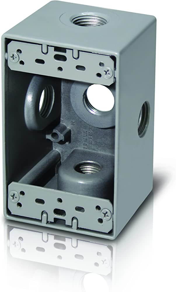 Westgate Mfg Electrical Box, 3/4 In. Trade Size, 5 Outlet Holes, Gray, W1DB75-5X