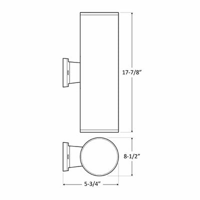 Westgate Mfg Wall Cylinder Up/Down Light, 40W, CCT Selectable, IP65, Black, WMCL-UDL-MCT-BK