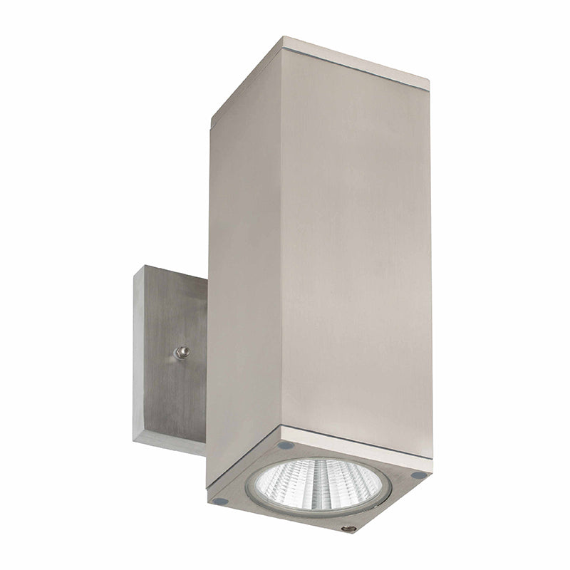 Westgate Mfg WMCS Square Up/Down Wall Cylinder, 24W, CCT Selectable, TRIAC Dimmable, IP65, Brushed Nickel, WMCS-UDL-MCT-BN-DT