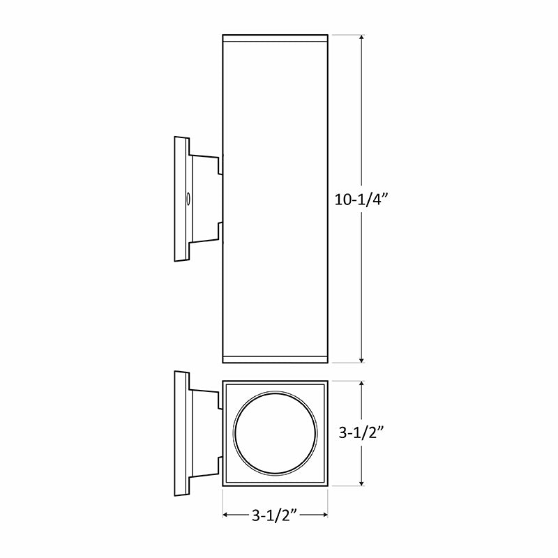 Westgate Mfg Square Wall Cylinder Downlight, 12W, CCT Selectable, Dimmable, IP65, White, WMCS-DL-MCT-WH-DT