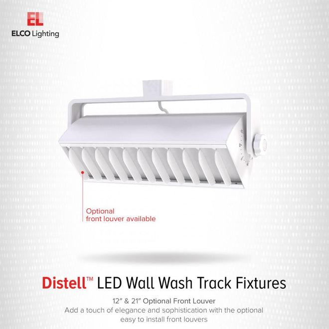 Elco Lighting LED Distell Wall Wash Track Fixture, 2400 Lumens, Black, 3000K  -  ETW4030B