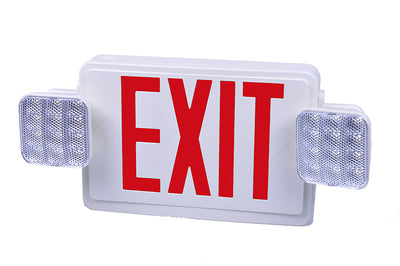 Westgate Combination LED Exit & LED Emergency Red on Aluminum, XT-CL-RW-EM