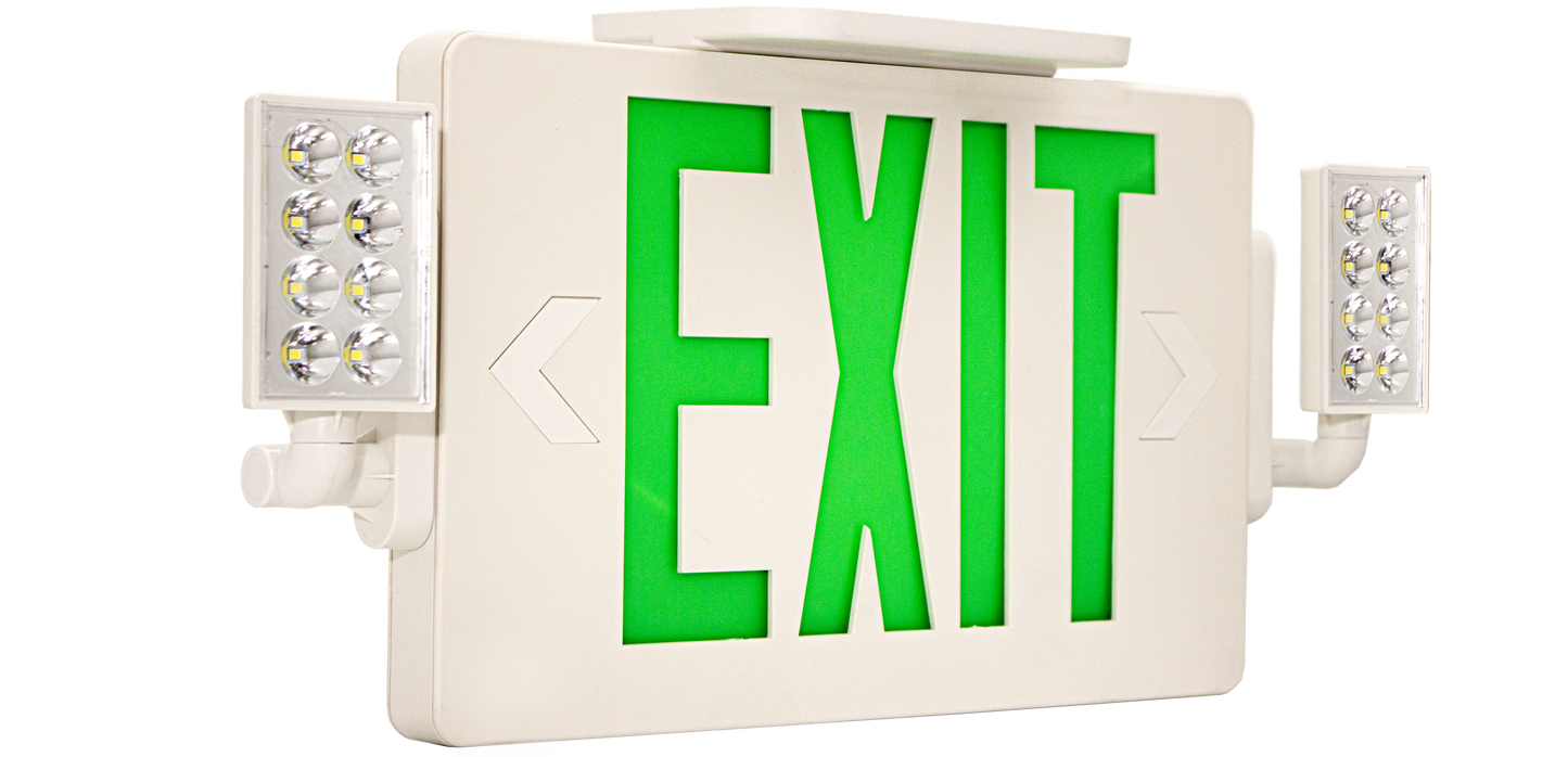 Westgate Lighting  Super Slim Led Exit Sign With Adjustable Led Heads - Green Letters 120/277 Voltage  XTSL-CL-GW