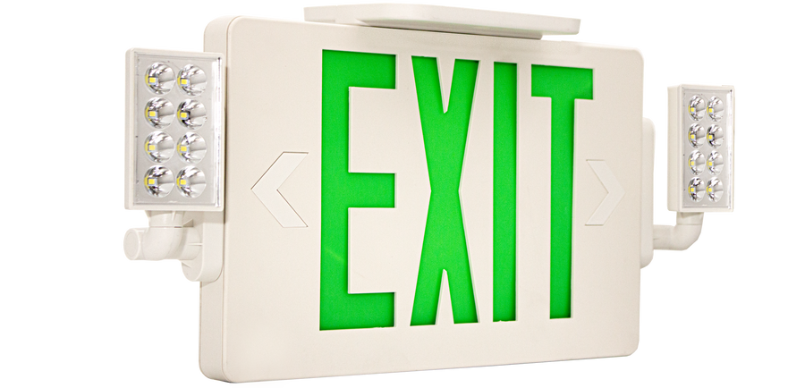 Westgate LED Super Slim Exit Sign with Adjustable Heads Green Letter White, XTSL-CL-GW