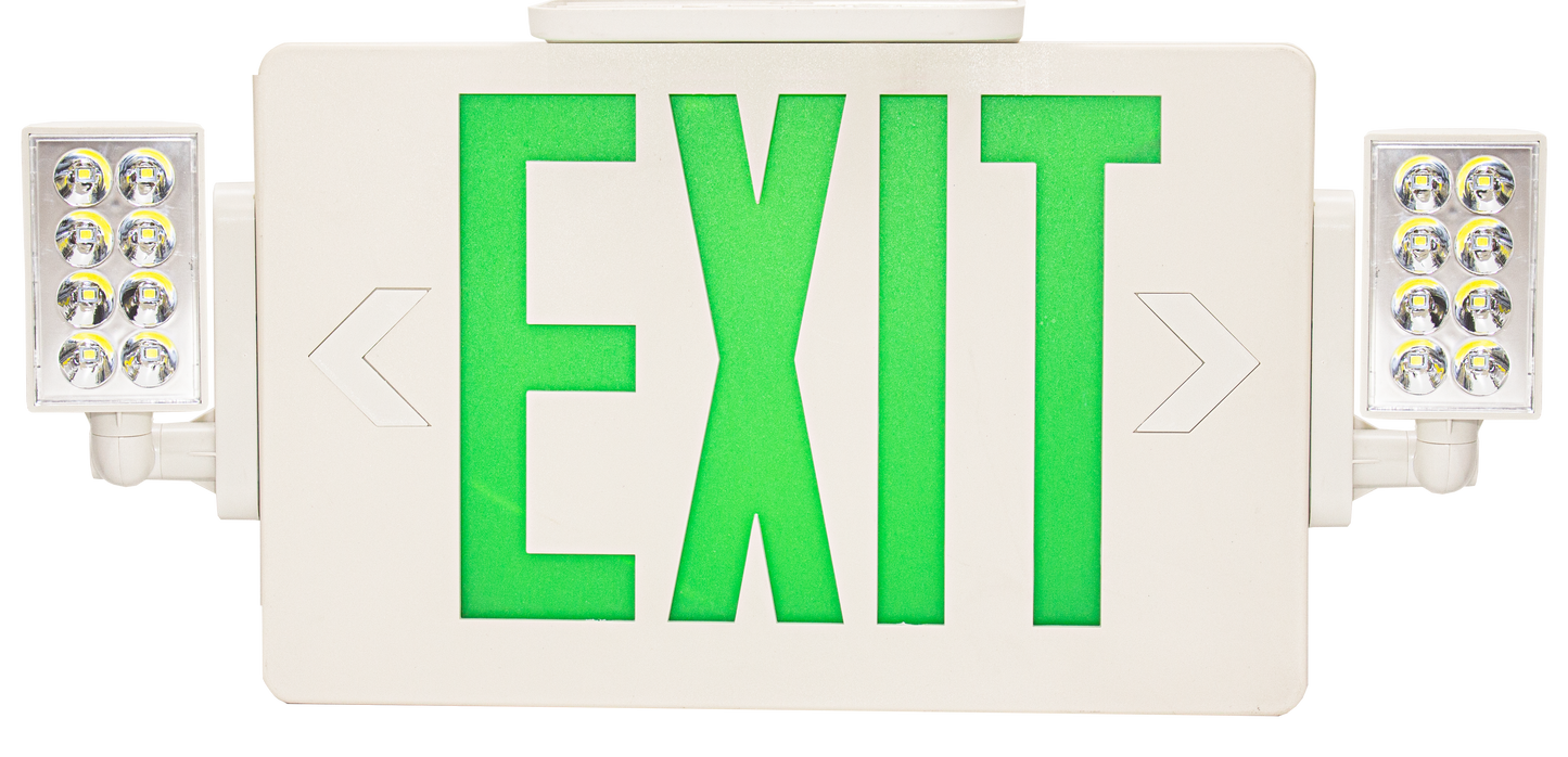 Westgate Lighting  Super Slim Led Exit Sign With Adjustable Led Heads - Green Letters 120/277 Voltage  XTSL-CL-GW