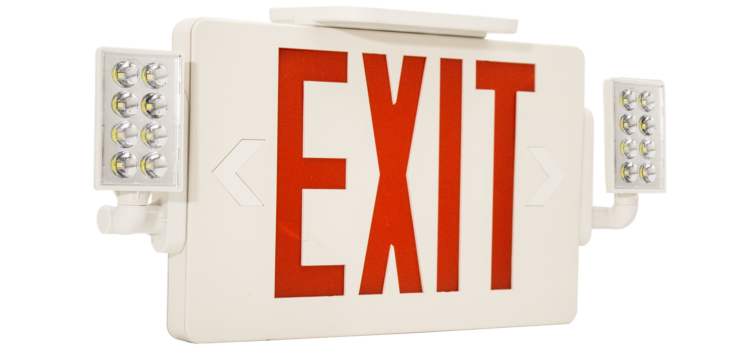 Westgate Lighting  Super Slim Led Exit Sign With Adjustable Led Heads - Red Letters 120/277 Voltage  XTSL-CL-RW