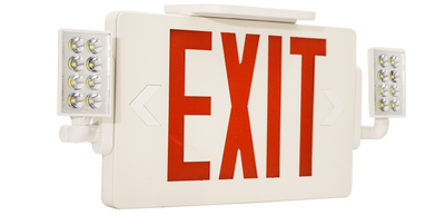 Westgate Mfg Super Slim LED Exit Sign, Adjustable Heads, Red Letters, 120-277V, White, XTSL-CL-RW