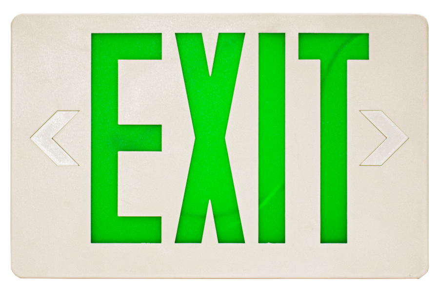 Westgate LED Super Slim Exit Signs Green Letter White, XTSL-GW