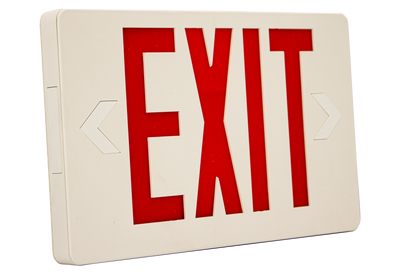 Westgate Mfg Super Slim LED Exit Sign, Red Letters, 120-277V, White, XTSL-RW