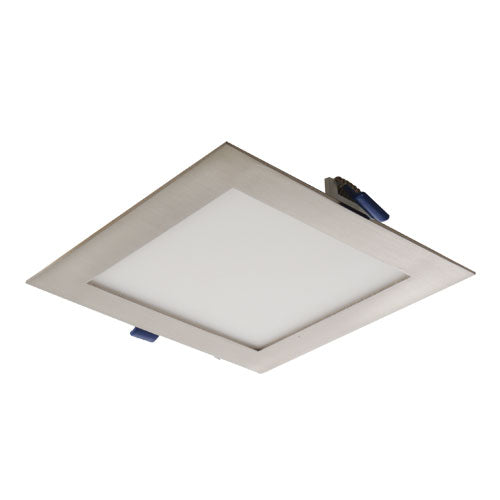 Elco Lighting 6" Ultra Slim Square Panel Light, 12W, 3000K, CRI90, Triac/ELV, Nickel, ERT66130N