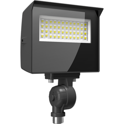 RAB Lighting X22 LED Flood Light, 20 | 17 | 13 | 10W, CCT Selectable, Knuckle + Yoke Mount, Photocell, 120-277V, Bronze, X22-20