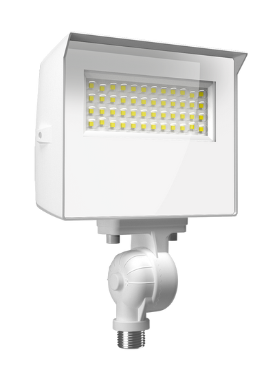 RAB Lighting X22 LED Flood Light, 20 | 17 | 13 | 10W, CCT Selectable, Knuckle + Yoke Mount, Photocell, 120-277V, White, X22-20W